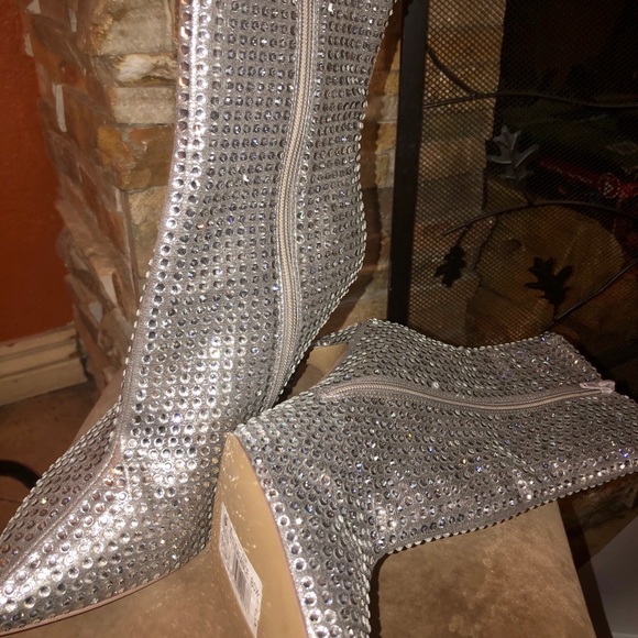 pewter rhinestone boots